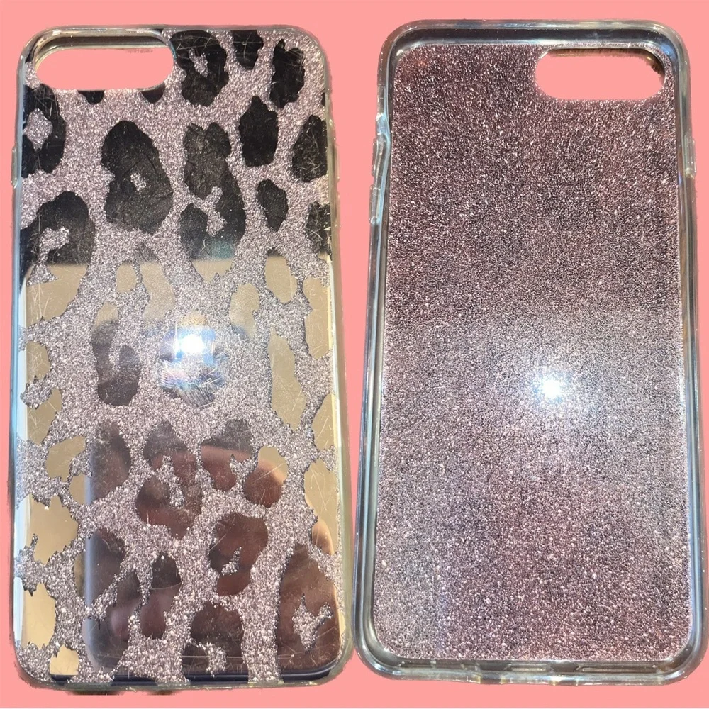 6 Piece Set IPhone 7 Plus Assorted Phone Cases (Glitter/TieDye/Cheetah/Eagle)